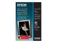 Epson Ultra Glossy Photo Paper - Kiiltävä - 100 x 150 mm 20 arkki (arkit) valokuvapaperi malleihin EcoTank ET-1810, 2810, 2811, 2814, 2815, 2820, 2825, 2826, 2850, 2851, 2856, 4800, 4850 C13S041926