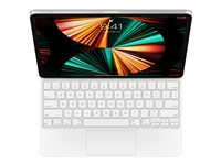 Apple Magic Keyboard - Näppäimistö- ja kalvokotelo - sekä kosketuslevy - taustavalaisu - Apple Smart connector - QWERTY - Kansainvälinen englanti - valkoinen malleihin 12.9-inch iPad Pro (3. sukupolvi, 4. sukupolvi, 5th generation) MJQL3Z/A