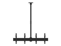 Multibrackets M Ceiling Mount Pro MBC2X1U - Asennuspakkaus (kattolevy, tolppakiinnike, kattolevyn suojus, 4 tilt arms, 2 laajennusputkea (1,5 m), 3 rails) malleihin 2 LCD-näyttöä - alumiini, teräs - musta -näytön koko: 40"-65" - kattoon asennettava 7350073733460