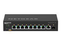 NETGEAR AV Line M4250-9G1F-PoE+ - Kytkin - L3 - Hallinnoitu - 8 x 10/100/1000 (8 PoE+) + 1 x 10/100/1000 + 1 x Gigabit SFP - sivusta sivuun ilmavirtaus - telineeseen asennettava - PoE+ (110 W) GSM4210PD-100EUS