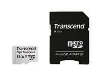 Transcend High Endurance - Flash-muistikortti (SD-sovitin sisältyvä) - 64 Gt - UHS-I U1 / Class10 - microSDXC TS64GUSDXC10V