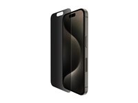 Belkin ScreenForce Pro - Näytön suojus tuotteelle matkapuhelin - lasi - yksityisyyssuodattimella malleihin Apple iPhone 15 Pro SFA109EC