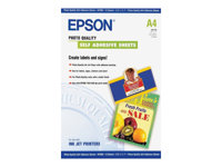 Epson Photo Quality Self Adhesive Sheets - Itsekiinnittyvä - A4 (210 x 297 mm) - 167 g/m² - 10 kpl arkkeja malleihin Expression Home HD XP-15000; Expression Premium XP-540, 6000, 6005, 900 C13S041106