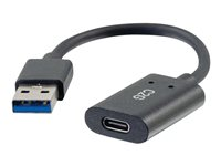 C2G USB C to USB Adapter - SuperSpeed USB Adapter - 5Gbps - F/M - USB-sovitin - 24 pin USB-C (naaras) käännettävä to USB Type A (uros) - USB 3.0 - 15.2 cm - valettu - musta 54428