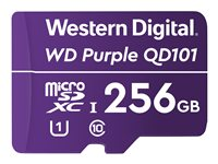 WD Purple SC QD101 WDD256G1P0C - Flash-muistikortti - 256 Gt - UHS-I U1 / Class10 - microSDXC UHS-I - violetti WDD256G1P0C