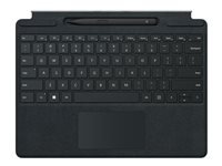 Microsoft Surface Pro Signature Keyboard - Näppäimistö - sekä kosketuslevy, kiihtyvyysmittari, Surface Slim Pen 2:n tallennus- ja latausalusta - QWERTY - espanjalainen - musta - kaupallinen - sekä Slim Pen 2 malleihin Surface Pro 8 8X8-00012