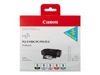 Canon PGI-9 MBK/PC/PM/R/G Multi-Pack - 5 pakettia - punainen, vihreä, mattamusta, valokuva-sinivihreä, valokuva-magenta - alkuperäinen - mustesäiliö malleihin PIXMA Pro9500, Pro9500 Mark II 1033B013