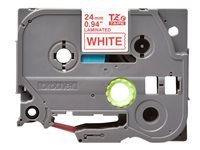 Brother TZe-252 - Itsekiinnittyvä - punainen valkoisella - Rulla (2,4 cm x 8 m) 1 kasetti(a) laminaattinauha malleihin P-Touch PT-D800, P750, P900, P950; P-Touch Cube Plus PT-P710; P-Touch Cube Pro PT-P910 TZE252