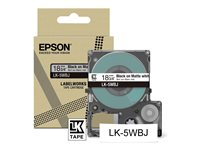 Epson LabelWorks LK-5WBJ - Black on matte white - Rulla (1,8 cm x 8 m) 1 kasetti(a) ripustuslaatikko - nauhakasetti malleihin LabelWorks LW-C410, LW-C610 C53S672063
