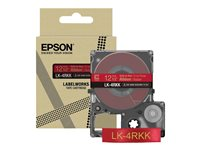 Epson LabelWorks LK-4RKK - Satiini - gold on red - Rulla (1,2 cm x 5 m) 1 kasetti(a) nauhateippi malleihin LabelWorks Cable and Wiring Kit, LW-1000, 600, 700, K400, Z700, Z710, Z900, Safety Kit C53S654033