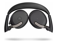 Jabra Evolve2 65 Flex MS Stereo - Kuulokkeet + mikrofoni - korvien päällä - Bluetooth - langaton - aktiivinen melunpoisto - USB-A - musta - sekä langaton latausalusta - sertifioitu Microsoft Teamsille 26699-999-989