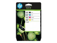 HP 937 - 4 pakettia - musta, keltainen, sinivihreä, magenta - alkuperäinen - mustepatruuna 6C400NE#301