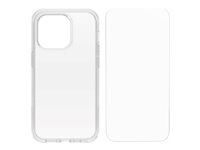 OtterBox Symmetry Series - Takakansi matkapuhelimelle - antimikrobisella teknologialla - MagSafe-yhteensopiva - kirkas - sekä Alpha Glass screen protector 78-80922