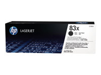 HP 83X - Tuottoisa - musta - alkuperäinen - LaserJet - väriainekasetti (CF283X) malleihin LaserJet Pro M201, M202, MFP M125, MFP M127, MFP M225 CF283X