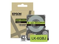 Epson LabelWorks LK-6GBJ - Musta ja matta vihreä - Rulla (2,4 cm x 8 m) 1 kasetti(a) ripustuslaatikko - nauhakasetti malleihin LabelWorks LW-C610 C53S672079