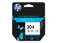 HP 304 - Väri (sinivihreä, sinipunainen, keltainen) - alkuperäinen - mustepatruuna malleihin AMP 130; Deskjet 26XX, 37XX; Envy 50XX N9K05AE#UUS