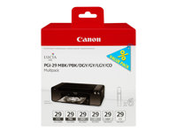 Canon PGI-29 MBK/PBK/DGY/GY/LGY/CO Multipack - 6 pakettia - 36 ml - harmaa, vaalean harmaa, tummanharmaa, mattamusta, valokuvamusta (photo black), chroma optimizer - alkuperäinen - mustesäiliö malleihin PIXMA PRO-1 4868B018