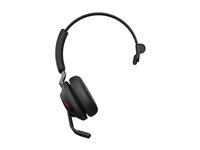 Jabra Evolve2 65 MS Mono - Kuulokkeet + mikrofoni - korvien päällä - muunneltava - Bluetooth - langaton - USB-C - melua vaimentava - musta - sekä latausalusta - sertifioitu Microsoft Teamsille 26599-899-889