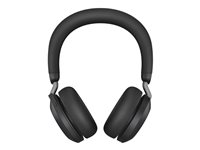 Jabra Evolve2 75 - Kuulokkeet + mikrofoni - korvien päällä - Bluetooth - langaton - aktiivinen melunpoisto - USB-C - melua vaimentava - musta - sertifioitu Microsoft Teamsille 27599-999-899