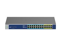 NETGEAR GS524UP - Kytkin - hallitsematon - 8 x 10/100/1000 (PoE+) + 16 x 10/100/1000 (PoE++) - työpöytä, telineeseen asennettava - PoE++ (480 W) - AC 100 - 230 V GS524UP-100EUS