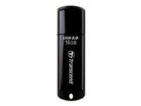 Transcend JetFlash 350 - USB Flash-asema - 16 Gt - USB 2.0 - musta TS16GJF350