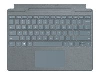 Microsoft Surface Pro Signature Keyboard - Näppäimistö - sekä kosketuslevy, kiihtyvyysmittari, Surface Slim Pen 2:n tallennus- ja latausalusta - Pohjoismaat - jäänsininen - kaupallinen - sekä Slim Pen 2 malleihin Surface Pro 8, Pro X 8X8-00049