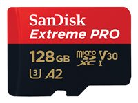 SanDisk Extreme Pro - Flash-muistikortti - 128 Gt - A2 / Video Class V30 / UHS-I U3 / Class10 - microSDXC UHS-I SDSQXCY-128G-GN6MA