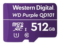 WD Purple SC QD101 WDD512G1P0C - Flash-muistikortti - 512 Gt - UHS-I U1 / Class10 - microSDXC UHS-I - violetti WDD512G1P0C