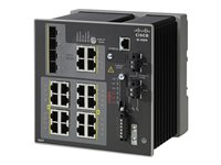 Cisco Industrial Ethernet 4000 Series - Kytkin - Hallinnoitu - 8 x 10/100/1000 + 8 x 10/100/1000 (PoE+) + 4 x combo Gigabit SFP - DIN-kiskoon kiinnitettävä - PoE+ - DC power - TAA-yhteensopiva IE-4000-8GT8GP4G-E