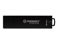 IronKey D300S - USB Flash-asema - salattu - 64 Gt - USB 3.1 Gen 1 - FIPS 140-2 Level 3 - TAA-yhteensopiva IKD300S/64GB