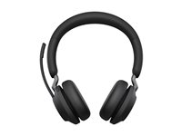 Jabra Evolve2 65 UC Stereo - Kuulokkeet + mikrofoni - korvien päällä - Bluetooth - langaton - USB-C - melua vaimentava - musta - sekä latausalusta 26599-989-889