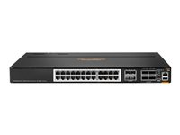 HPE Aruba Networking CX 8100 24x10GBase-T 4x10G SFP+ 4x40/100G QSFP28 Switch - Kytkin - L3 - Hallinnoitu - 24 x 100/1000/2.5G/5G/10GBase-T + 4 x Gigabit SFP / 10 Gigabit SFP+ + 4 x 40 Gigabit QSFP+ / 100 Gigabit QSFP28 - ilmavirtaus takaa eteenpäin - telineeseen asennettava R9W89A#ABB