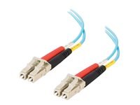 C2G LC-LC 10Gb 50/125 OM3 Duplex Multimode PVC Fiber Optic Cable (LSZH) - Verkkokaapeli - monimuoto LC (uros) to monimuoto LC (uros) - 1 m - kuituoptinen - kaksipuolinen (duplex) - 50 / 125 micron - OM3 - ei sisällä halogeenia - sinivihreä 85549